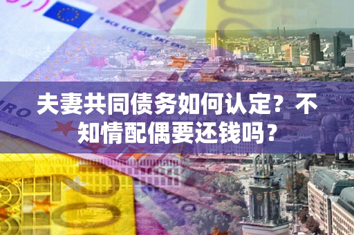 武汉夫妻共同债务如何认定？不知情配偶要还钱吗？