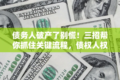 武汉债务人破产了别慌！三招帮你抓住关键流程，债权人权益不再缩水