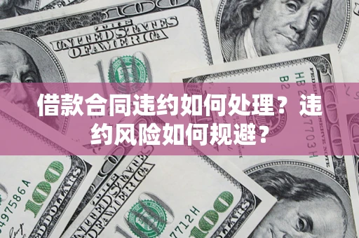 武汉借款合同违约如何处理？违约风险如何规避？