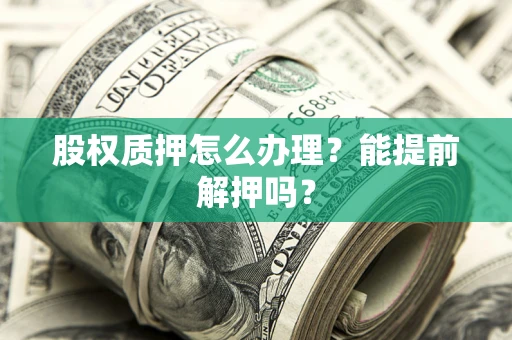 武汉股权质押怎么办理？能提前解押吗？